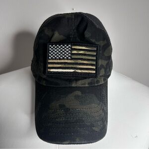 Nine Line Apparel Hat Camo American Flag Patch Trucker Mesh Green Black Cap